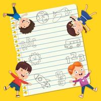 Paper Template Design For Children Education vector