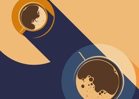 Banner template with two coffee cups. vector