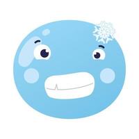 frozen emoji face classic flat style icon vector