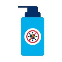 soap bottle with covid19 isolated icon vector