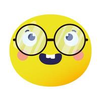 emoji face laughing with eyeglasses flat style icon vector