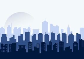 City Landscape Buildings and Architecture Silhouette Vector Background Collage Set