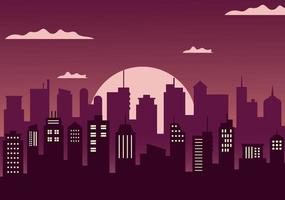 City Landscape Buildings and Architecture Silhouette Vector Background Collage Set