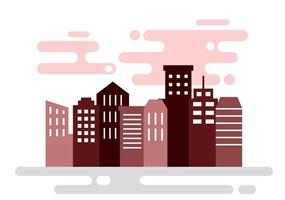 City Landscape Buildings and Architecture Silhouette Vector Background Collage Set