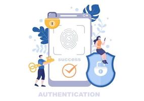 Authentication Security Flat Illustration vector