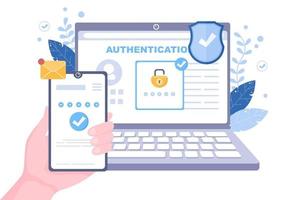 Authentication Security Flat Illustration vector