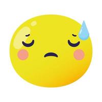 sad emoji face classic flat style icon vector