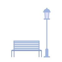 park chair and lamp isolated icon vector