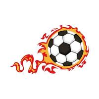 football soccer sport poster with balloon on fire vector