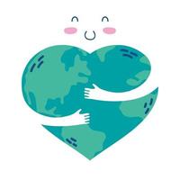 world planet earth hugging love vector