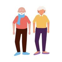 Grandmother and grandfather avatar vector design