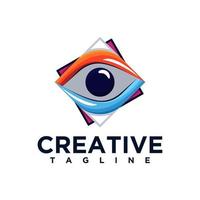 Eye logo with camera digital concept design vector  free