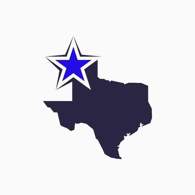 Texas logo with star concept design vector free
