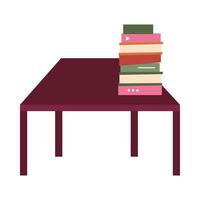 Mesa de casa aislada con diseño vectorial de libros vector