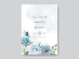 Romantic floral wedding invitation card vector