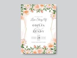 Romantic Floral Wedding Invitation Card vector