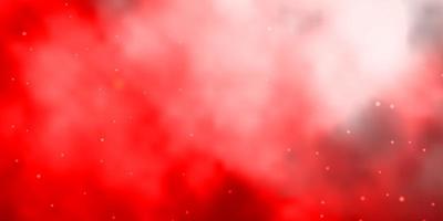 plantilla de vector rojo claro con estrellas de neón