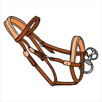 Brida de arnés de caballo para montar ilustración vectorial en estilo de dibujos animados vector
