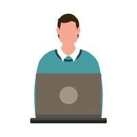 Man with laptop vector design