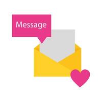 Envelope with heart and bubble vector design