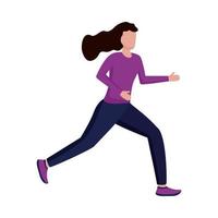 avatar de mujer corriendo diseño vectorial vector