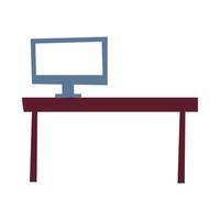 Isolated home table with computer vector design