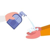 Isolated hands washing and sanitizer bottle vector design