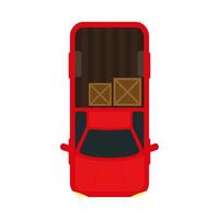 pickup car with boxes vehicle top view vector design