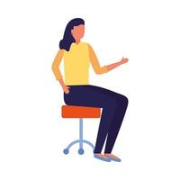 Avatar aislado mujer en silla de diseño vectorial vector