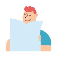 Isolated avatar man with newspaper vector design