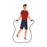 Man jumping lasso vector design