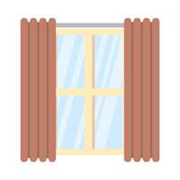 Isolated window with curtains vector design