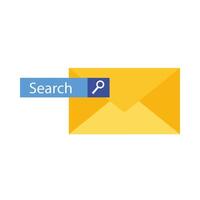 Envelope message with search button vector design