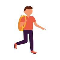 Isolated avatar man with bag vector design