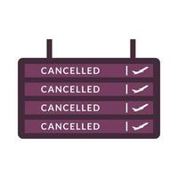 cancelled flights board vector design