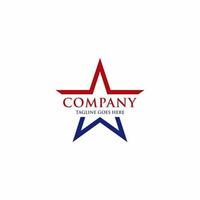 Star logo with line color blue design modern template EPS 10 vector