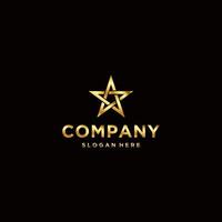 Rainbow star logo design modern with gold color vector