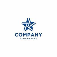 Star logo with line color blue design modern template EPS 10 vector