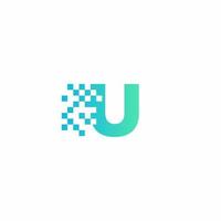 U Letter pixel logo design modern template vector