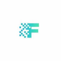 Plantilla moderna de diseño de logotipo de letra f pixel vector
