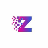 Z Initial letter Digital Pixels Tech Logo Vector