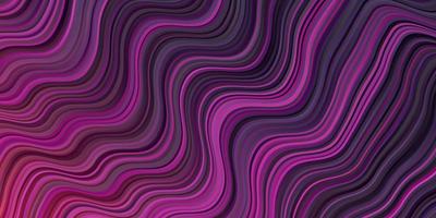 Dark Pink vector background with curved lines