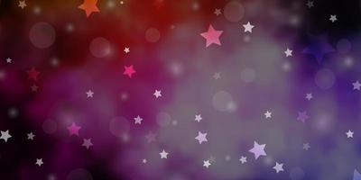 Dark Pink Yellow vector texture with circles stars