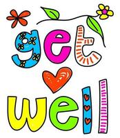 Get Well Text Doodle vector