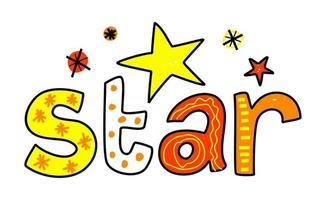 Star Doodle Text Expression vector