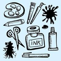 Doodle Art and Craft Objects vector
