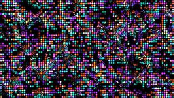Animation abstract red orange yellow violet aqua blue spot light particles pattern waveform oscillation visualization water drop technology digital surface background video