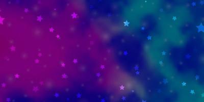 textura de vector azul rosa claro con hermosas estrellas