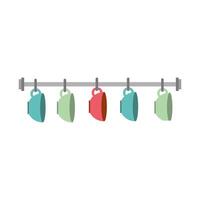 Isolated coffee cups hanging vector design