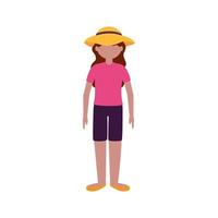 Mujer avatar aislado con diseño de vector de sombrero